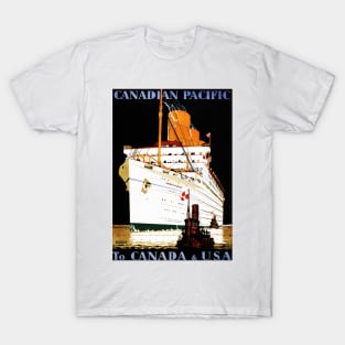 To Canada and USA via Empress of Britain Advertisement Vintage Ship T-Shirt